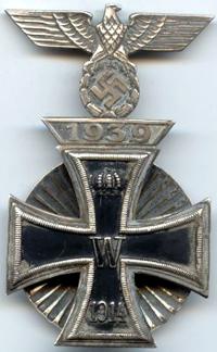 Железный Крест 1-го кл. обр. 1914 г с пристёжкой имперского орла на ленте